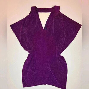 GUESS Women’s Purple Sleeveless V Neck Open Back Top Size XS